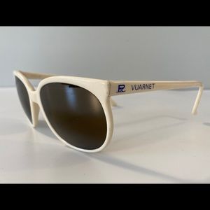 1980s Vintage Vuarnet Pouilloux 5002 White Sunglasses Gradient Amber Lens Nice!